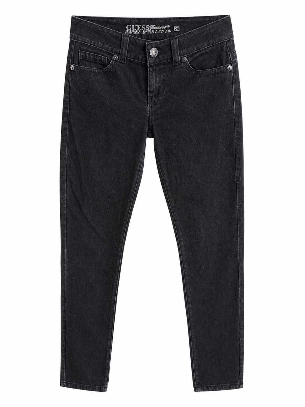 Vintage Y2K Guess Jeans Black Slim Fit Stretch Denim Size 28 Daredevil Skinny